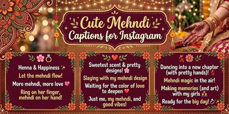 Cute Mehndi Captions for Instagram
