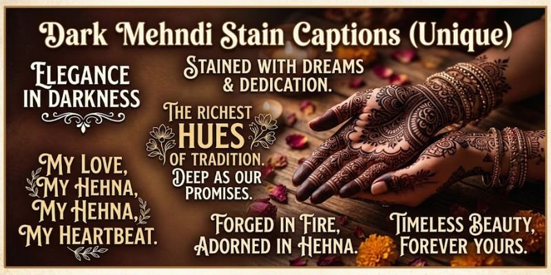 Dark Mehndi Stain Captions (unique)