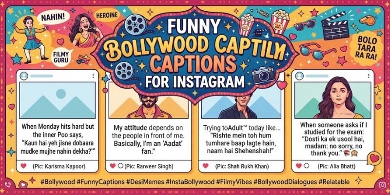 Funny Bollywood Captions for Instagram