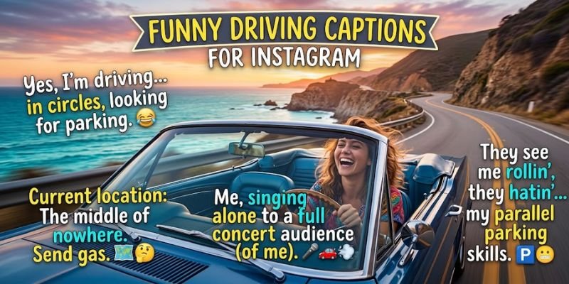 Funny Driving Captions for Instagram 