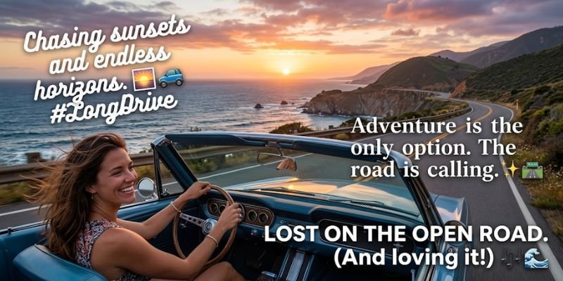Long Drive Captions for Instagram