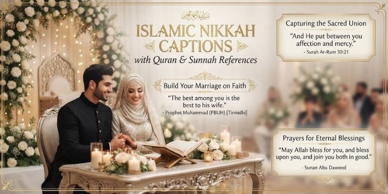 Islamic Nikkah Captions with Quran and Sunnah References