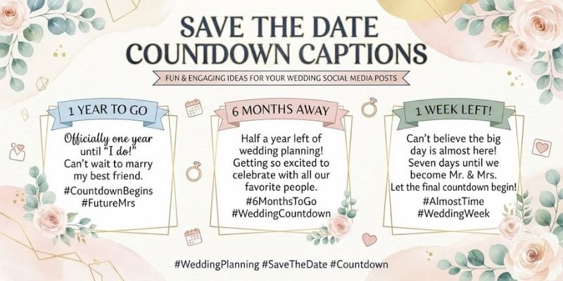 Save the Date Countdown Captions