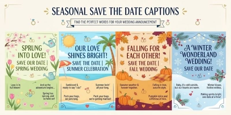 Seasonal Save the Date Captions