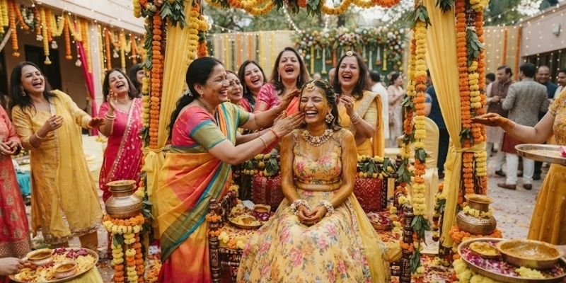 Traditional Haldi Ceremony Captions