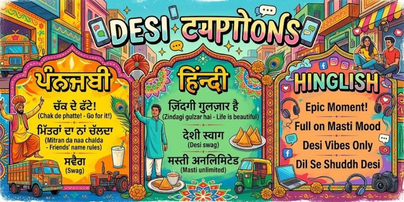 Punjabi, Hindi and Hinglish Desi Captions
