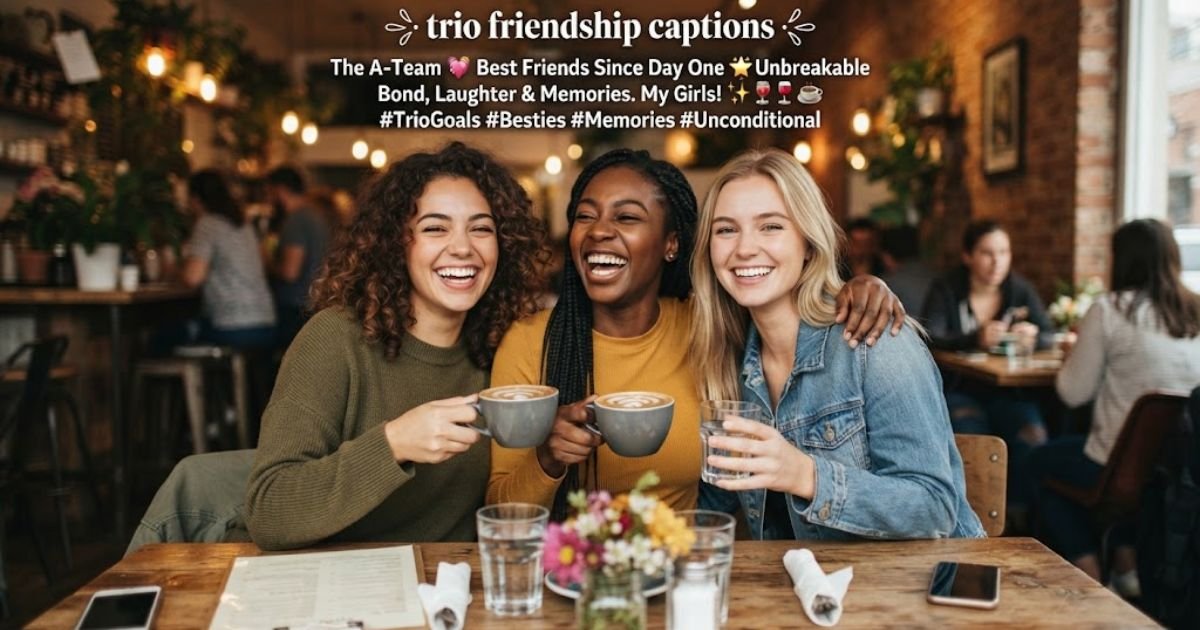 trio friendship captions